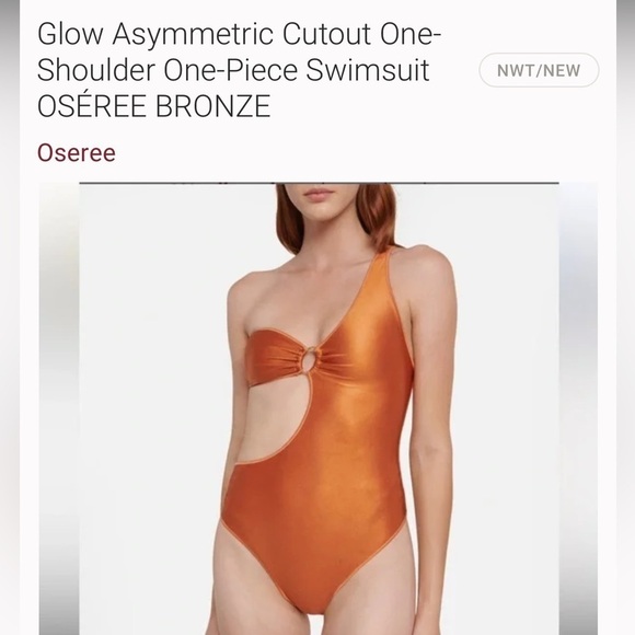 Oseree Glow Asymmetric cut out one shoulder one piece swimsuit. NWOT - Picture 13 of 15